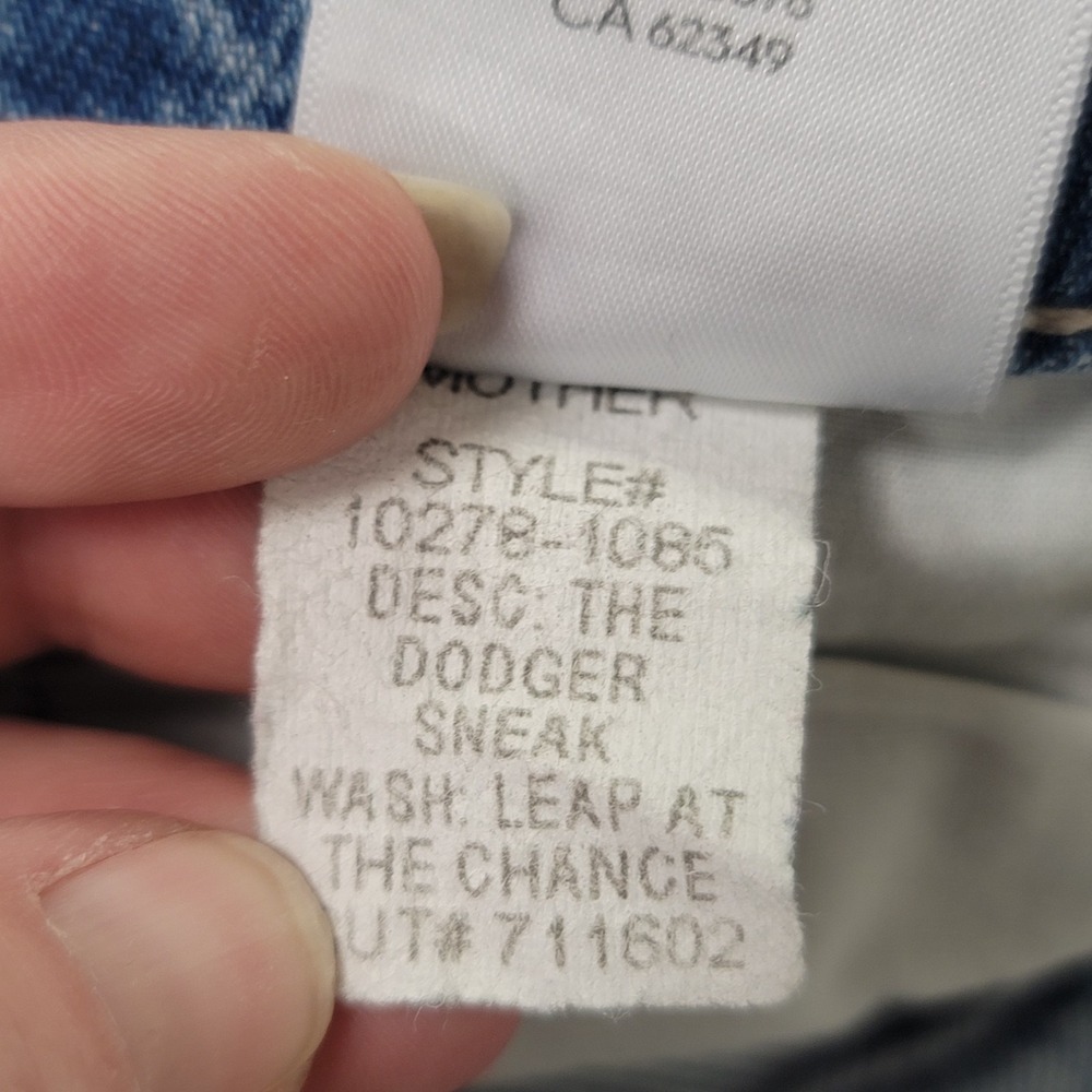 Mother Superior Womens The Dodger Sneak Jeans Size‎ 28 Blue Denim Wide Leg Faded - Picture 7 of 13